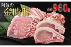 阿波の金時豚 詰め合わせ セット 960g 豚肉 ロース 焼き肉 バラ 切り落とし しゃぶしゃぶ アリ 小分け 金時 とんかつ ご飯 ふるさと お歳暮 年 冷凍 徳島 阿波
