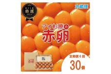 【定期便】 卵 赤卵 30個 6回 (割れ保証含む) たまご アイ杉原 国産 大人気 玉子焼き 卵焼き 卵かけご飯 米 ご飯 ゆで卵 すき焼き 鳥 鶏 鶏卵 卵黄 玉子スープ 玉子焼き 生卵 産地直送 健康 ギフトお歳暮 お中元 アイ杉原の赤卵 徳島 