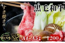 すだち牛 黒毛和牛 （ すき焼き用 ） 1.2kg 国産 牛肉 すき焼き 赤身 冷凍 お肉 肉 グルメ ギフト 和牛 霜降り カット 小分け