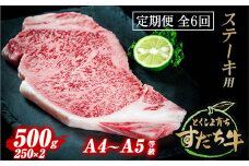 定期便 6回お届け すだち牛黒毛和牛（ステーキ用）500g