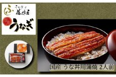 国産 うな丼用 蒲焼 2人前【藤﨑屋】 ｜ ふっくら あっさり 香ばしい タレ付 山椒付 父の日 母の日 敬老の日