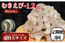 定期便 3回  えび 約1.2kg 冷凍 むきえび エビ 海老  小分け包装 えび 定期 人気【北海道･沖縄･離島への配送不可】