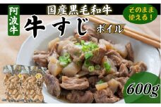牛すじ ボイル 600g（300g×2P）冷凍 国産 黒毛和牛 阿波牛 和牛 牛肉 牛すじ煮込み カレー おでん 下処理済 小松島市