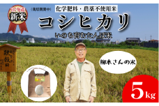 【令和7年産新米】米 コシヒカリ 5kg 天皇献上米 (栽培期間中）化学肥料・農薬不使用米 白米 精米 こめ  ご飯 備蓄米 ごはん 新米  環境 に優しい 小松島市 上王子特質米 5kg