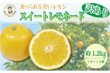 【2025年10月順次発送】 訳あり スイートレモネード 1.2kg (10～12個)  レモン れもん 檸檬 柑橘 フルーツ 果物 完熟 国産 ノーワックス 農家直送 新鮮 果汁 レモンサワー お酒 ハイボール レモネード ジュース 酎ハイ ケーキ 揚げ物 唐揚げ 小松島 徳島