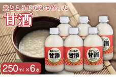 甘酒 おいしい甘酒 250ml 6本 米 麹 米麹 あまざけ 無添加 ノンアルコール 山川町生活改善連絡協議会 徳島県 吉野川市