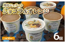 ジェラート ショコラ ＆ オレンジ 6個 セット 1個 90ml 川島ジェラート  アイスクリーム アイス シャーベット デザート スイーツ お菓子 洋菓子 おやつ 牛乳 ミルク 果物 フルーツ チョコ ギフト プレゼント 贈答 お取り寄せ グルメ 冷凍 徳島県 吉野川市 A sweets factory