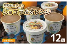 ジェラート ショコラ ＆ オレンジ 12個 セット 1個 90ml 川島ジェラート アイスクリーム アイス シャーベット デザート スイーツ お菓子 洋菓子 おやつ 牛乳 ミルク 果物 フルーツ チョコ ギフト プレゼント 贈答 お取り寄せ グルメ 冷凍 徳島県 吉野川市 A sweets factory