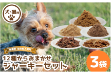 ジャーキー セット 3袋 常温 鹿肉 しか もも モモ もも肉 モモ肉 ミンチ ヒレ ハツ レバー マメ ふりかけ ささみ 豚 鳥 豚肉 ぶた肉 とり肉 鳥肉 ジビエ ペット用品 犬 猫 無添加 フード おやつ 食事 詰め合わせ 徳島県 吉野川市
