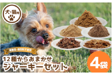 ジャーキー セット 4袋 常温 鹿肉 しか もも モモ もも肉 モモ肉 ミンチ ヒレ ハツ レバー マメ ふりかけ ささみ 豚 鳥 豚肉 ぶた肉 とり肉 鳥肉 ジビエ ペット用品 犬 猫 無添加 フード おやつ 食事 詰め合わせ 徳島県 吉野川市
