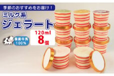 ジェラート  詰め合わせ 120ml 選べる 個数 8個 ミルク系のみ  冷凍 フルーツ ギフト プレゼント 贈答 お取り寄せ グルメ 季節限定 冷凍 徳島県 吉野川市 株式会社マイスター社