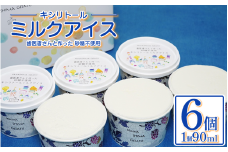 アイス キシリトール ミルクアイス 6個 90ml 砂糖不使用 虫歯予防 アイスクリーム 乳化安定剤不使用 吉野葛 天然素材 健康習慣 予防歯科 スイーツ 牛乳 ミルク ジェラート おやつ ご褒美 子供 家族 徳島県 吉野川市