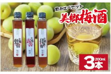 梅酒 飲み比べ 3本セット ミニボトル 美郷露茜 美郷鶯宿 美郷月世界 200ml 各1本 梅 ブレンド 梅酒 うめ 果物 フルーツ うめしゅ お酒 酒  果実酒 さけ ビール ハイボール チューハイ 焼酎 日本酒 ウイスキー ワイン ギフト 贈答 プレゼント 送料無料 徳島県 吉野川市