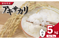 【先行予約】令和7年産 米 白米 5kg （ 5kg × 1袋 ）アキサカリ 令和7年度産 1袋5kg 小分け  お米 こめ コメ 白米 精米 ごはん ご飯 白飯 ゴハン あきさかり おにぎり お弁当 徳島県 吉野川市