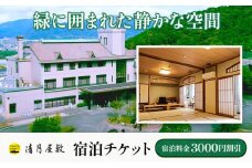 宿泊チケット 3000円分 宿泊割引券 《30日以内に出荷予定(土日祝除く)》株式会社清月屋敷 宿泊 3000円割引 チケット 旅行 自然 絶景 送料無料 徳島県 美馬市 st-p