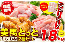 鶏肉 小分け むね肉 もも肉 セット  約1.8kg 美馬とっと《30日以内に出荷予定(土日祝除く)》大容量 家族用 ファミリーパック 肉 鶏 とりにく 若鶏 からあげ 送料 st-p