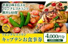 フレンチレストラン お食事券 CAP’TAIN 4000円分《30日以内に出荷予定(土日祝除く)》ふるさと納税 徳島県 美馬市 フレンチ キャプテン 食事券 チケット 送料無料 st-p