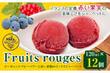 Fruits rouges (フリュイ ルージュ) オーガニックブルーベリー と 赤い果実 の ミックス シャーベット120ml × 12個 CAP’TAIN 《90日以内に出荷予定(土日祝除く)》ふるさと納税 徳島県 美馬市 ブルーベリー カシス シャーベット デザート おやつ 送料無料 st-p
