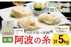 半田手延べ素麺 細麺 阿波の糸 5kg 1束50g 化粧木箱《30日以内に出荷予定(土日祝除く)》徳島県 美馬市 JA徳島県 脇町営農センター 素麺 そうめん 送料無料