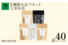 茶 緑茶 ほうじ茶 紅茶 番茶 農薬不使用 5種 ティーバッグ 40個 セット お茶 茶葉 日本茶 煎茶 焙じ茶 和紅茶 番茶 炒り番茶 茶匠の技 鮮やか 色合い 旨み 渋み 国産 徳島県産 大歩危茶 山城茶 お取り寄せ お中元 お歳暮 ギフト 贈り物 手土産 送料無料 徳島県 三好市 みよし