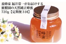 【定期便3回】蜜柑園の天然純正蜂蜜 720g