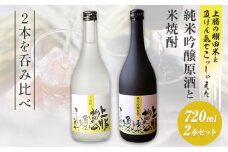 上勝の棚田米と湧水と負けん気でこっしゃえた 純米吟醸原酒 と 米焼酎 の セット 720ml × 2本 高鉾建設酒販事業部 《30日以内に出荷予定(土日祝除く)》｜ 米焼酎 焼酎 酒 お酒 地酒 ロック お湯割り ギフト プレゼント 徳島県 上勝町 送料無料 st-p