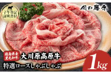 大川原高原牛 特選ロースしゃぶしゃぶ 1kg 肉の藤原《30日以内に出荷予定(土日祝除く)》和牛 希少 佐那河内 さなごうち 大川原高原 牛肉 鍋  特選 ロース 贅沢  冷しゃぶ サラダ 牛丼 弁当 レシピ 冷凍 ギフト 贈答
