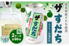 徳島と言えばコレ！ 『ザ・すだち』 缶 2ケースセット 60本入り JA徳島市農産工場《30日以内に出荷予定(土日祝除く)》スダチ すだち 飲み物 飲料 ジュース 徳島 とくしま ご当地ジュース 箱でお届け 徳島県 佐那河内村