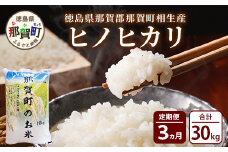 【定期便 3回】那賀町のお米 ヒノヒカリ10kg［徳島 那賀 国産 お米 こめ おこめ 米 10kg 10キロ 精米 ご飯 ごはん 白米 はくまい 白ごはん 白ご飯 和食 おにぎり お弁当 ひのひかり ヒノヒカリ 父の日 敬老の日 お中元 お歳暮 ギフト 送料無料］【YS-12】