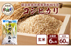 定期便6回 那賀町のお米(玄米)  コシヒカリ 定期便 お米 こめ おこめ 米 ご飯 ごはん 玄米 げんまい げん米 和食 おにぎり お弁当 頒布会 コメ 6ヵ月 6ヶ月 こしひかり コシヒカリ YS-28