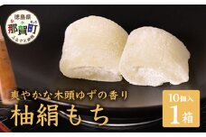 【爽やかな木頭ゆずの香り】木頭ゆず 柚絹もち 1箱(個包装10個入) スイーツ お菓子 お土産 ユズ 柚子 ゆず もち 餅 モチ 木頭柚子 OM-19