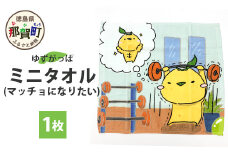 ゆずがっぱミニタオル（マッチョになりたい）1枚【徳島県 那賀町 ゆずがっぱ かっぱ カッパ 河童 グッズ かわいい 可愛い ミニハンカチ ミニ ハンカチ ハンカチタオル タオル ハンドタオル タオルハンカチ マッチョ ギフト プレゼント ご当地キャラ】OM-114