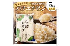 令和7年産「新米を先取り!徳島県牟岐町産ハナエチゼン5kg(玄米)」＜安心の検査米＞【1647509】