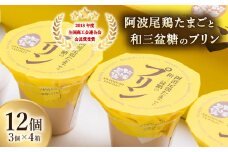 2018年度全国商工会連合会会長賞 受賞！阿波尾鶏たまごと和三盆糖のプリン 3個入り×4箱 プリン 常温 阿波尾鶏 和三盆糖 3個入り×4箱