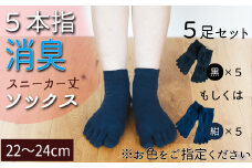 五本指消臭ソックス5足セット（スニーカー丈/22～24cm/婦人サイズ）  五本指 靴下 5足 消臭 ソックス  セット スニーカー丈 22～24cm 婦人サイズ くつした レディース 婦人