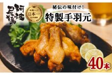  絶品・阿波尾鶏手羽元 40本入り  手羽元 阿波尾鶏 唐揚げ 40本 冷蔵 徳島 地鶏 あわおどり