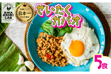 阿波尾鶏 ぜいたくガパオ 5食入 130g×5パック ガパオライス 国産 鶏肉 地鶏 エスニック タイ料理 常温 レトルト 