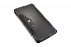 キャッシュレス時代の紙幣を折らない薄型財布 Ver.3　長財布 ウォレット キャッシュレス ぬめ革 ヌメ革 耐久性 ブラック バンナイズ VanNuys