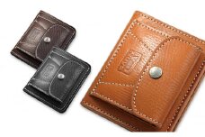 VanNuys マネークリップ機能付き 胸ポケットにも入る 多機能コンパクトウォレット／コインケース付きオールインワンタイプ オイル シュリンク レザー 財布 本革 コンパクト ヌメ革 ギフト バンナイズ ビンテージブラック