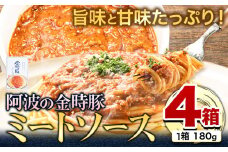 阿波の金時豚 ミートソース 4個 セット アグリガーデン 《30日以内に出荷予定(土日祝除く)》徳島県 上板町 豚肉 肉 ソース パスタ パスタソース 送料無料 st-p