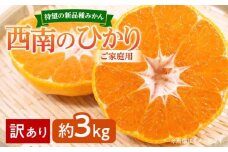 寄附額改定／【訳あり 】みかん 西南のひかり　ご家庭用　約3kg【2024-12月上旬～2025-1月上旬配送】