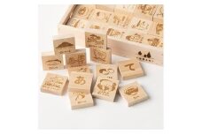 ＜香川県産ひのきの木工キット＞hinokit　さぬきのあいうえお積木
