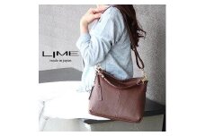 LIME（ライム）　本革2wayショルダーバッグ　チョコ