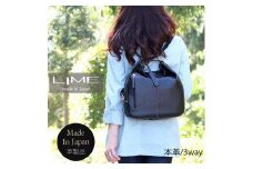 LIME（ライム)　本革 3way レザーリュック　ブラック