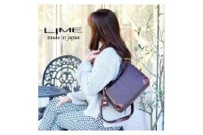 LIME（ライム）　シルクレザー　2wayショルダーバッグ　チョコ