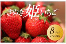 【2026年1月中旬より順次発送】さぬき姫いちご　8パック(1パック約250g)｜果物 くだもの フルーツ イチゴ いちご 苺 さぬきひめ 先行予約 人気 おすすめ ギフト