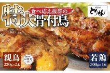 【お中元ギフト】食べ応え抜群の特大骨付鳥 親鳥230g×2本・若鶏300g×1本