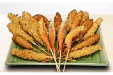 瀬戸内海産 海の幸 串揚げ 生パン粉 湯葉衣 魚介類 魚貝類 加工食品 ナシフグ 太刀魚 ハゼ 芝エビ あなご 惣菜 揚げ物