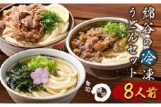 うどん 冷凍うどん 3種 食べ比べ セット 麺処 綿谷 肉ぶっかけうどん 8人前 肉カレーうどん かけうどん 詰め合わせ 讃岐うどん 肉うどん カレーうどん 麺 製麺 肉 牛肉 簡単 惣菜 おかず ご当地 ご当地グルメ 冷凍 冷凍配送 香川県 丸亀
