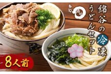 うどん 冷凍うどん 2種 食べ比べ セット 8人前 麺処 綿谷 肉ぶっかけうどん かけうどん 詰め合わせ 讃岐うどん 肉うどん 麺 製麺 肉 牛肉 簡単 惣菜 おかず ご当地 ご当地グルメ 冷凍 冷凍配送 香川県 丸亀